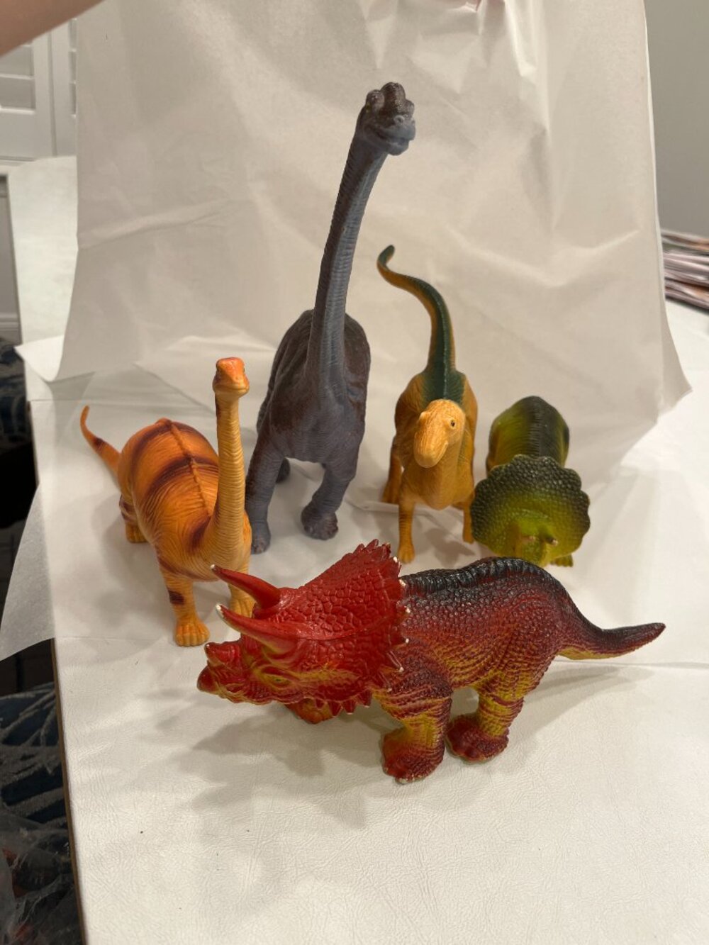 Vintage BCLA Dinosaur Toy Lot 1997-2001 - Soft Plastic Prehistoric Figure Set of